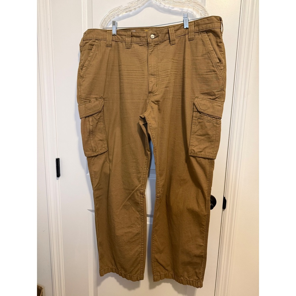 Carhartt Force Tappen Cargo Pants Men 44x32 Brown Tan‎ Khaki Excellent Workwear